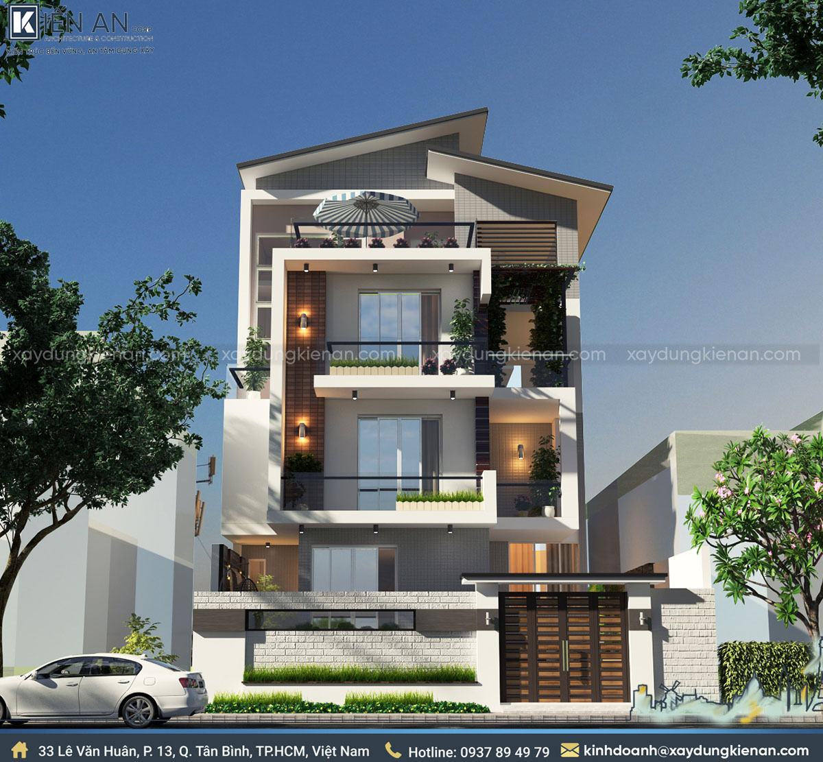 Mẫu thiết kế biệt thự hiện đại 4 tầng – Chị Bình, Quảng Ninh