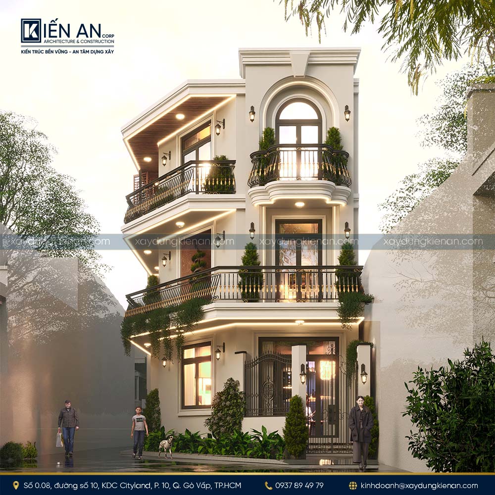 Mẫu biệt thự tân cổ điển hợp mệnh Thạch Lựu Mộc