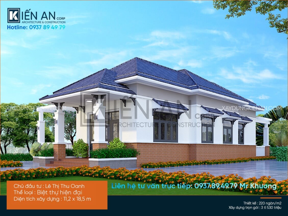 Top 3 mẫu biệt thự mái thái đẹp có sân vườn tại Kiến An