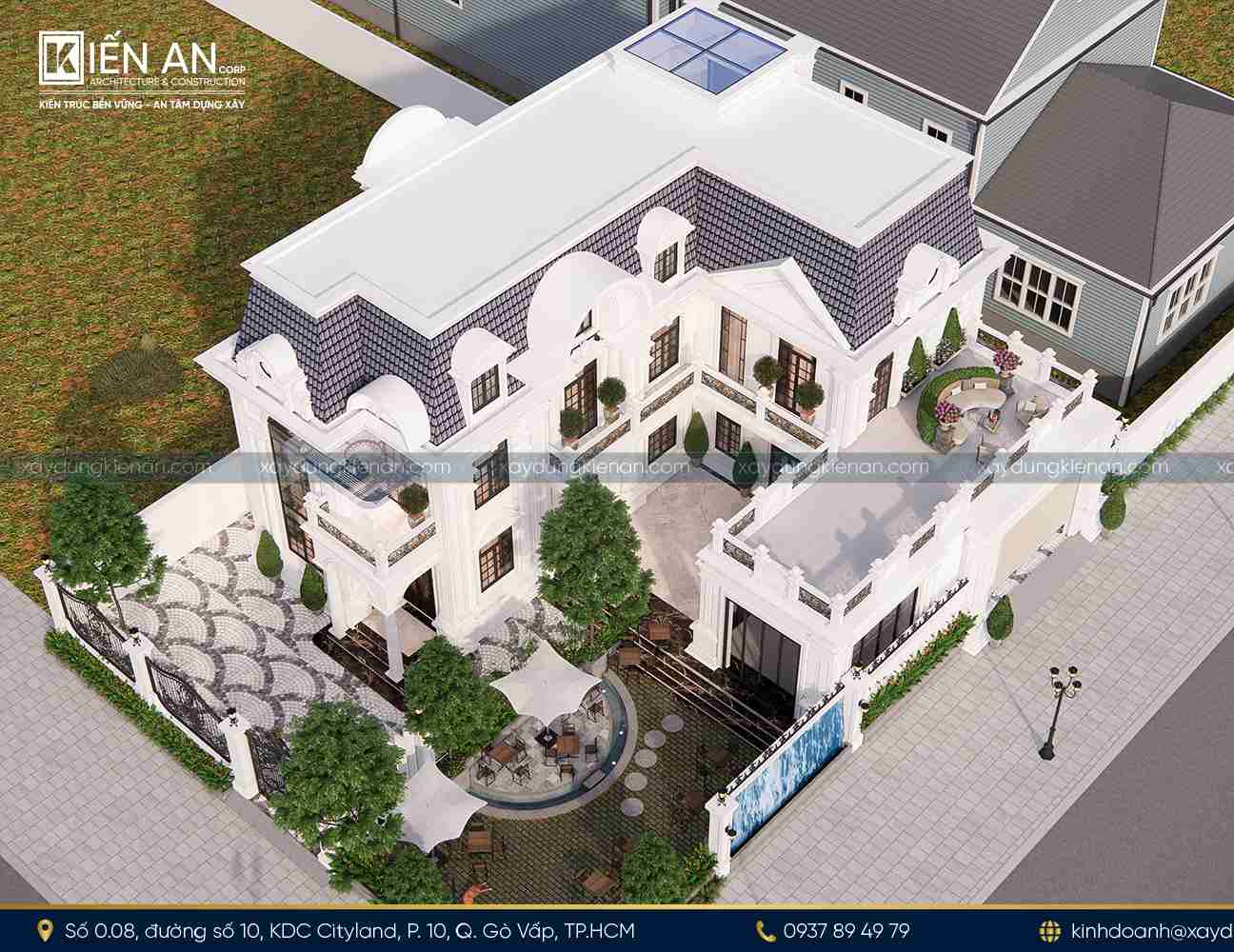 Góc nhìn từ sân vườn biệt thự