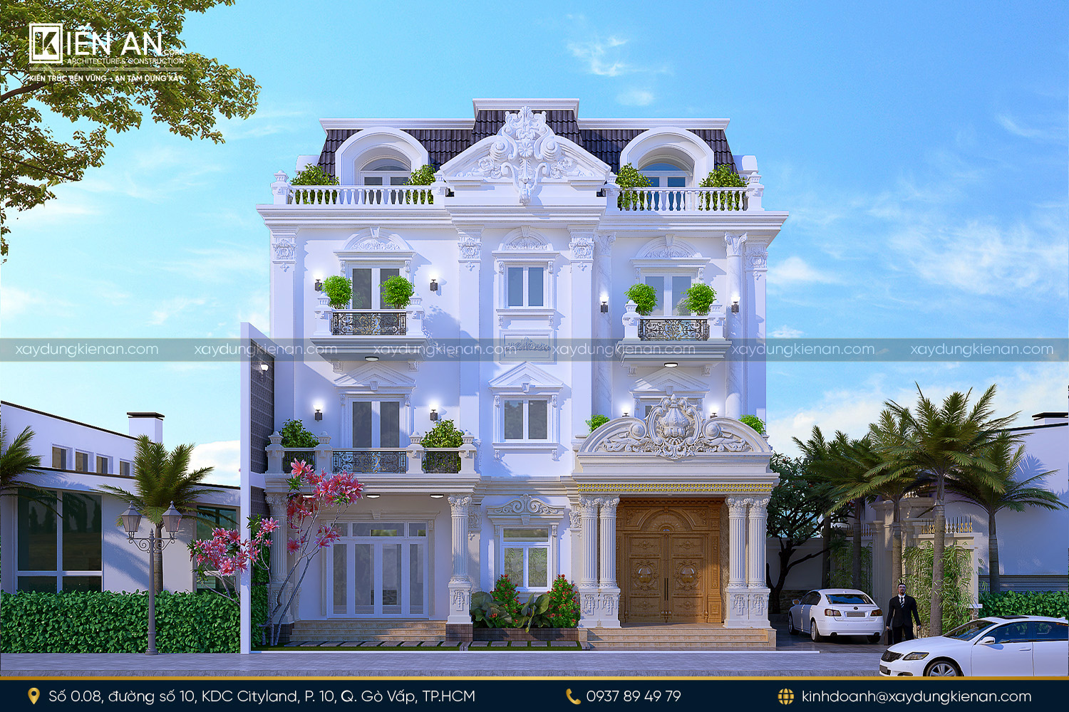 Mẫu nhà cổ điển được xây trọn gói tại TP.HCM do Kiến An thực hiện