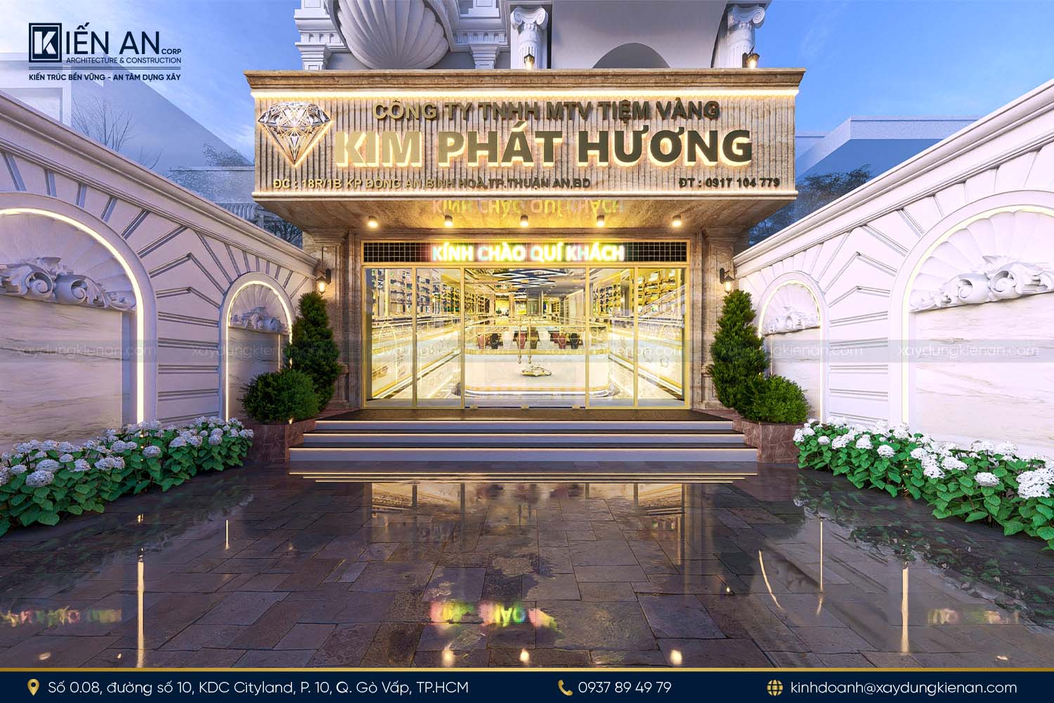 Không gian sảnh chính mẫu nhà phố kết hợp kinh doanh